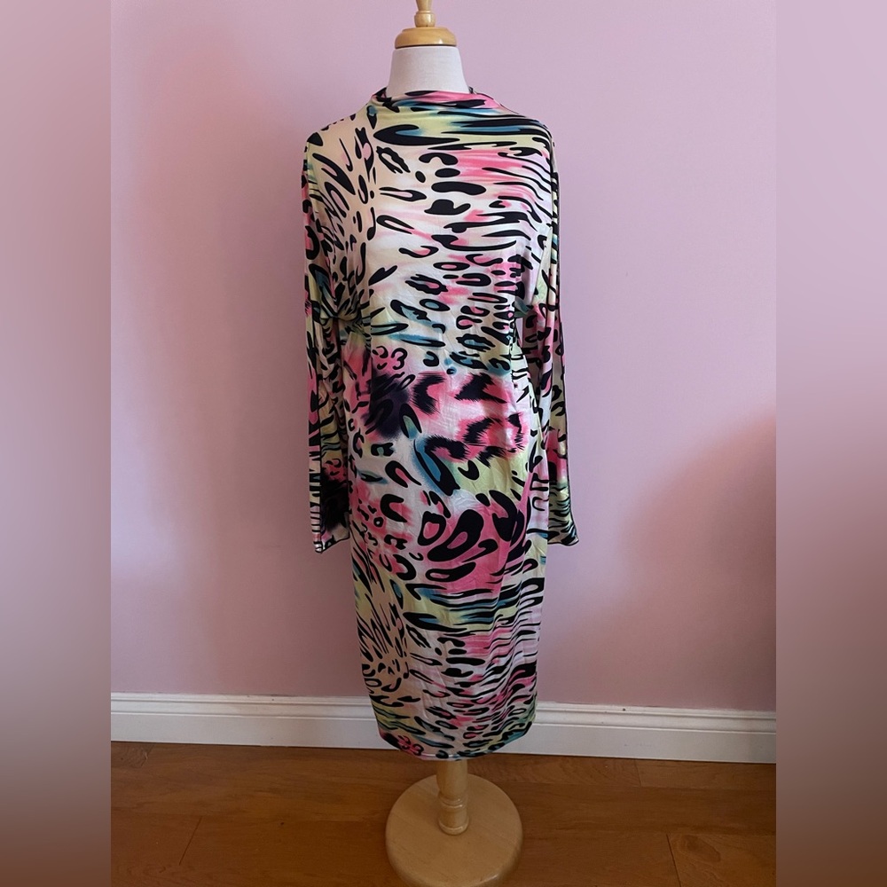 Multicolor Leopard Women's Plus Dress